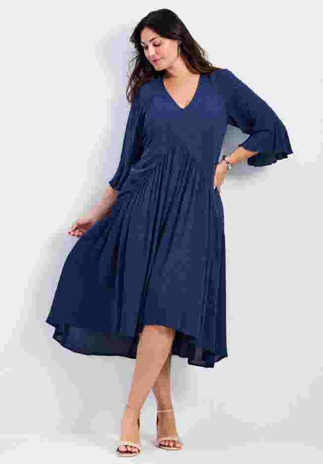 Vicki Textured Dobby Bell Sleeve Dress image number 0