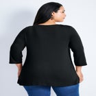 Sabrina Btn Dtl 3/4 Slv Top image number null