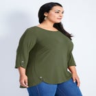 Sabrina Btn Dtl 3/4 Slv Top image number null