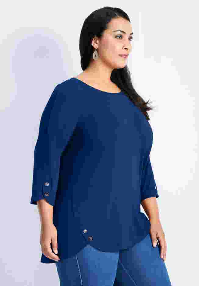 Sabrina Btn Dtl 3/4 Slv Top image number 2