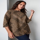 Stretch Cotton Boatneck Tunic image number null