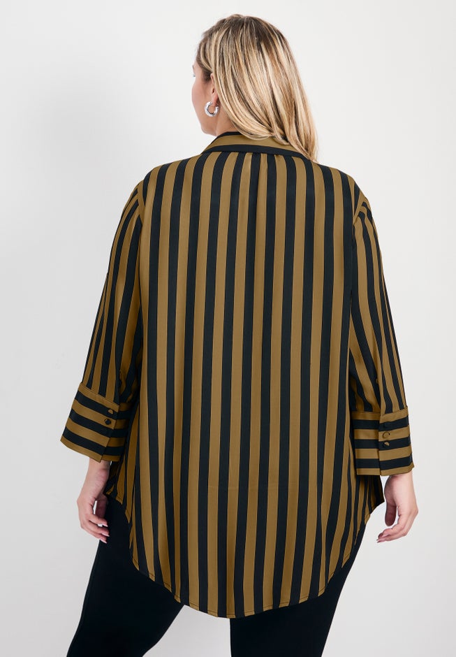 Linear Longline Stripe Shirt image number 1