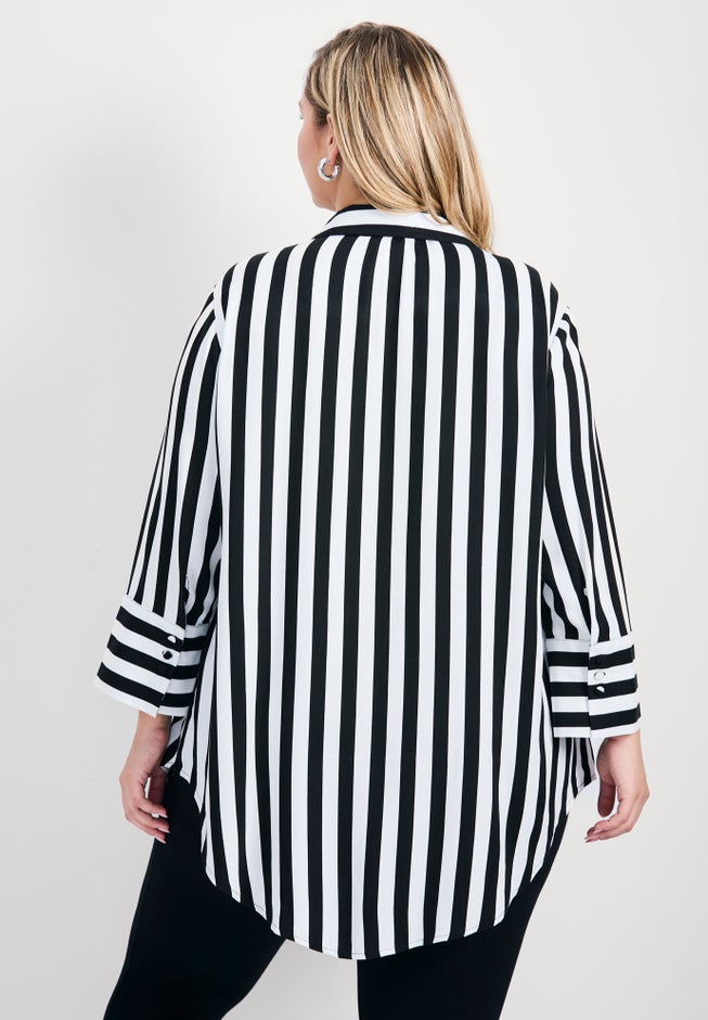 Linear Longline Stripe Shirt image number 1