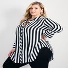 Linear Longline Stripe Shirt image number null