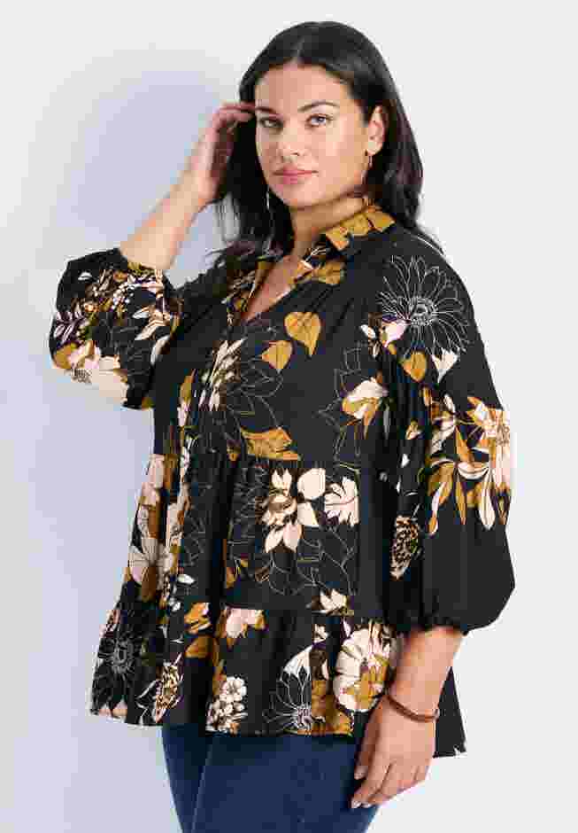 Flora Blouson Tiered Tunic image number 2