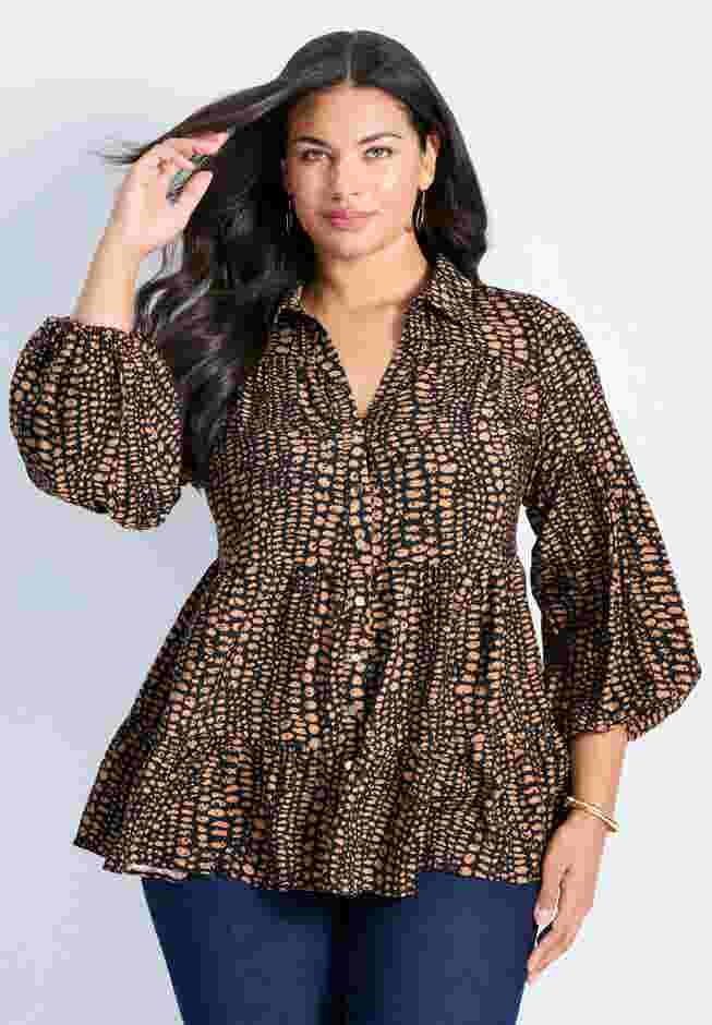 Flora Blouson Tiered Tunic image number 0