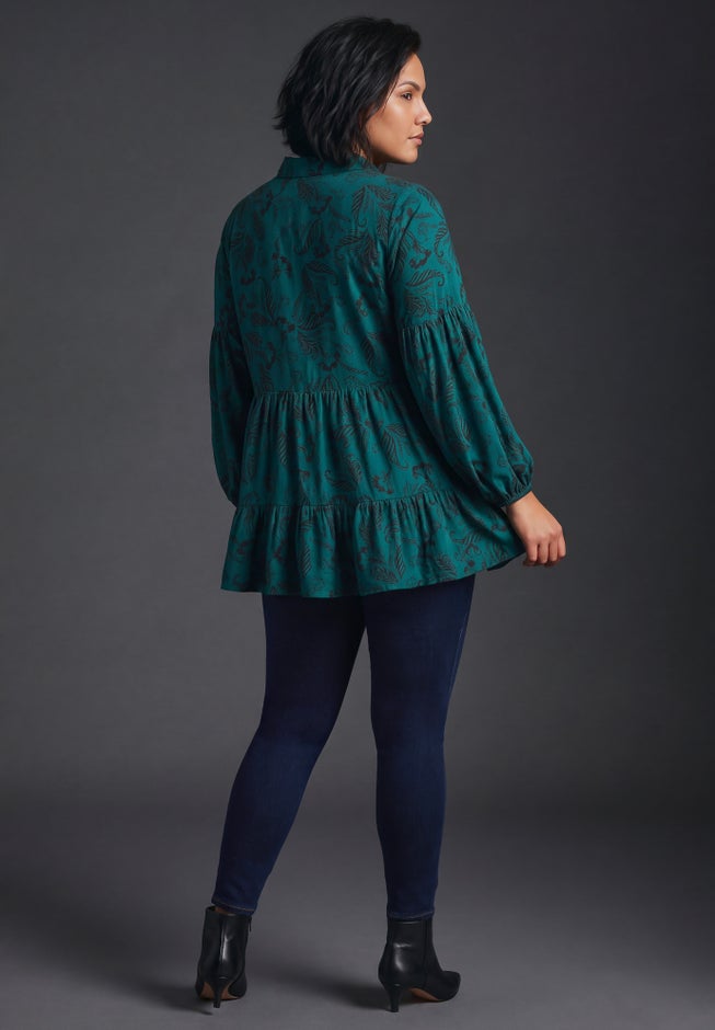 Flora Blouson Tiered Tunic image number 1