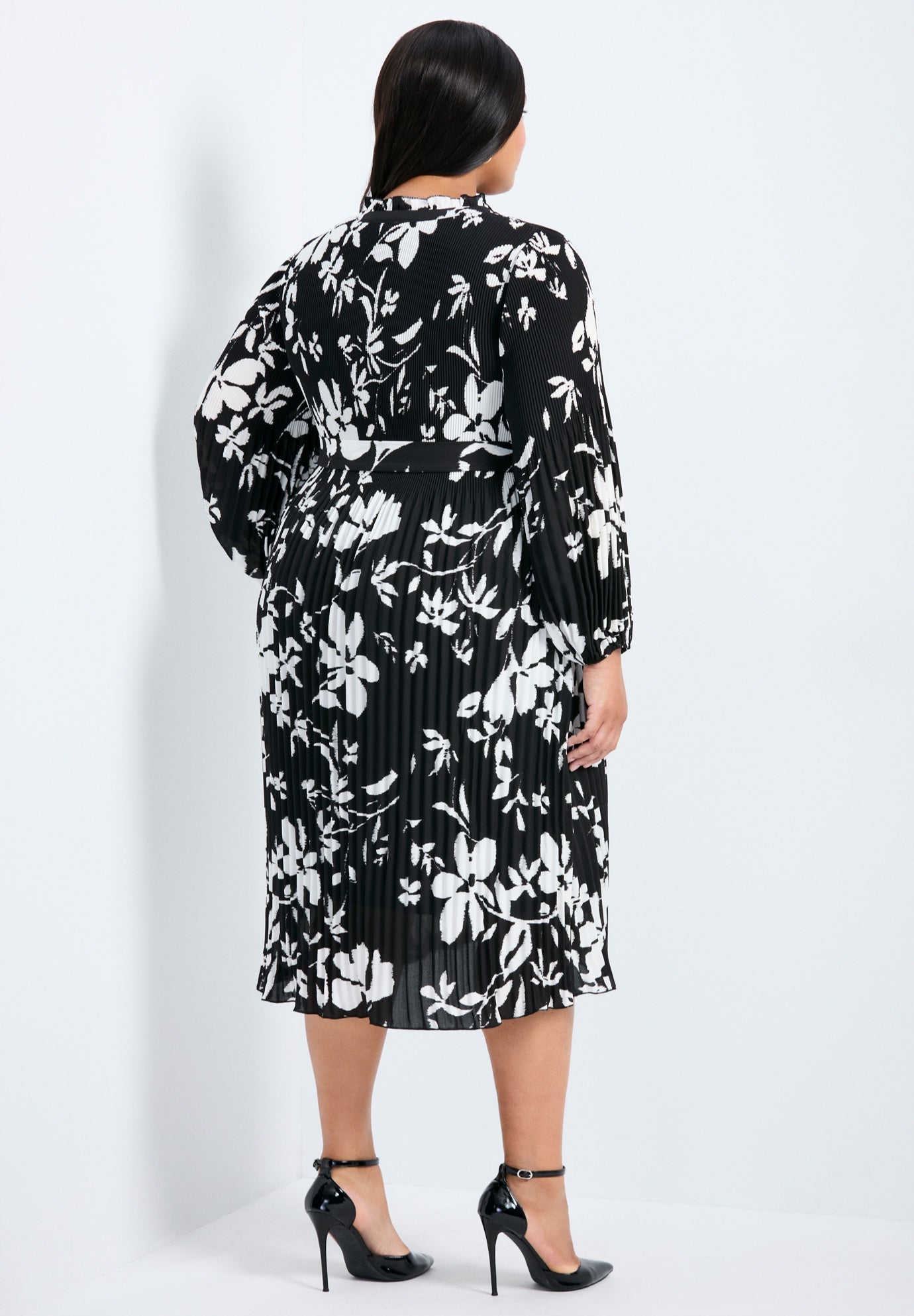 Liana Pleated Blouson Sleeve Dress image number 1