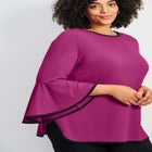 Ivana Contrast Bell Sleeve Top image number null