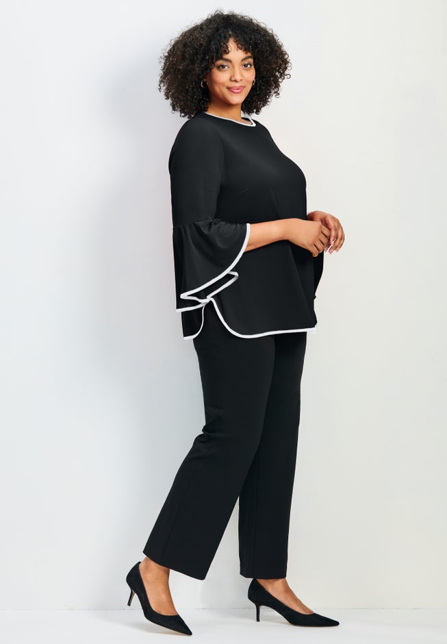 Ivana Contrast Bell Sleeve Top image number 3