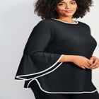 Ivana Contrast Bell Sleeve Top image number null