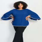 Ivana Contrast Bell Sleeve Top image number null