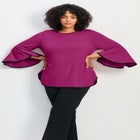 Ivana Contrast Bell Sleeve Top image number null