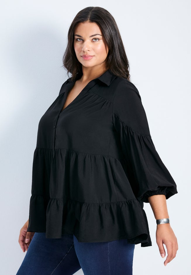 Amari Tiered Tunic Shirt image number 2