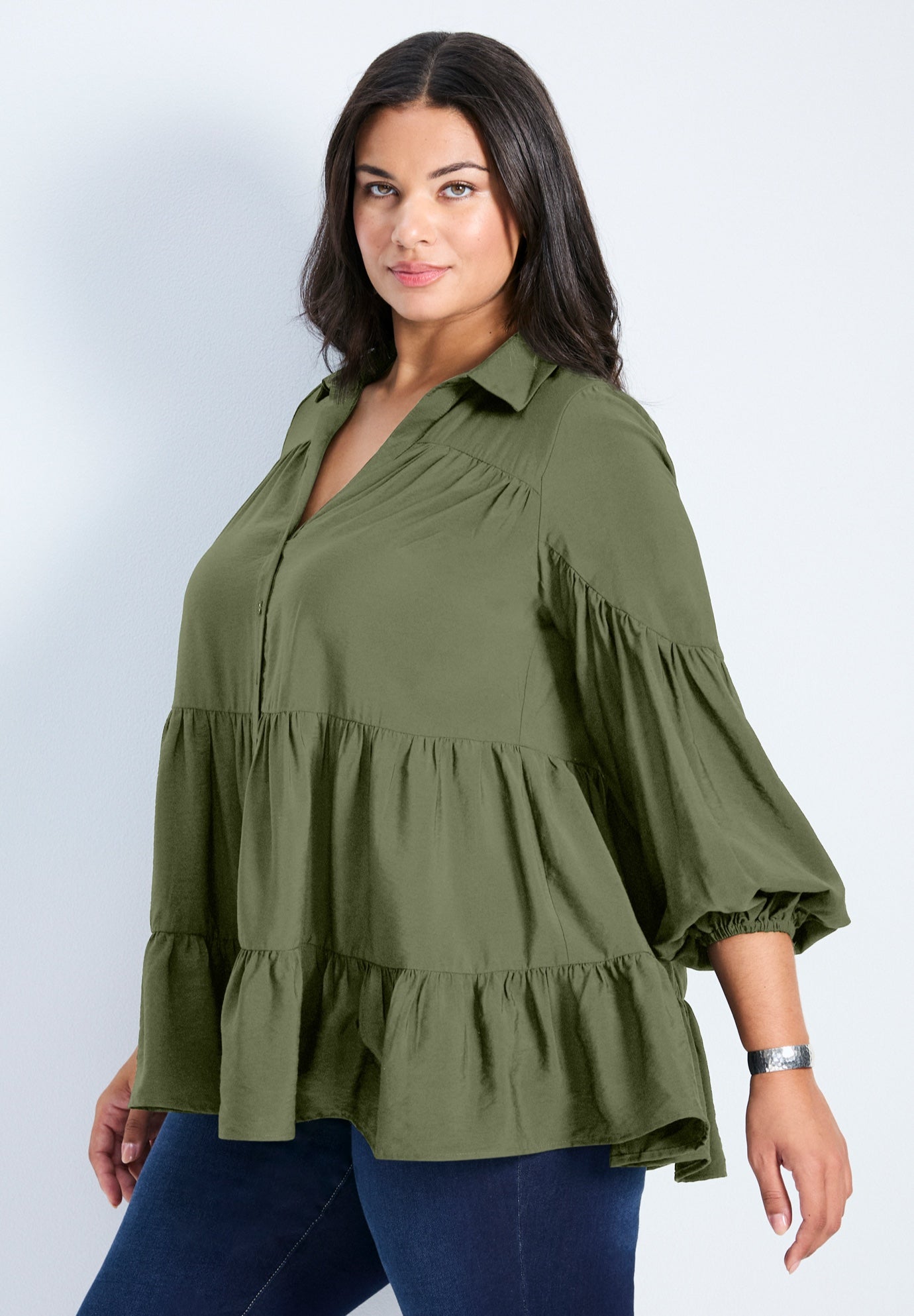 Amari Tiered Tunic Shirt image number 2