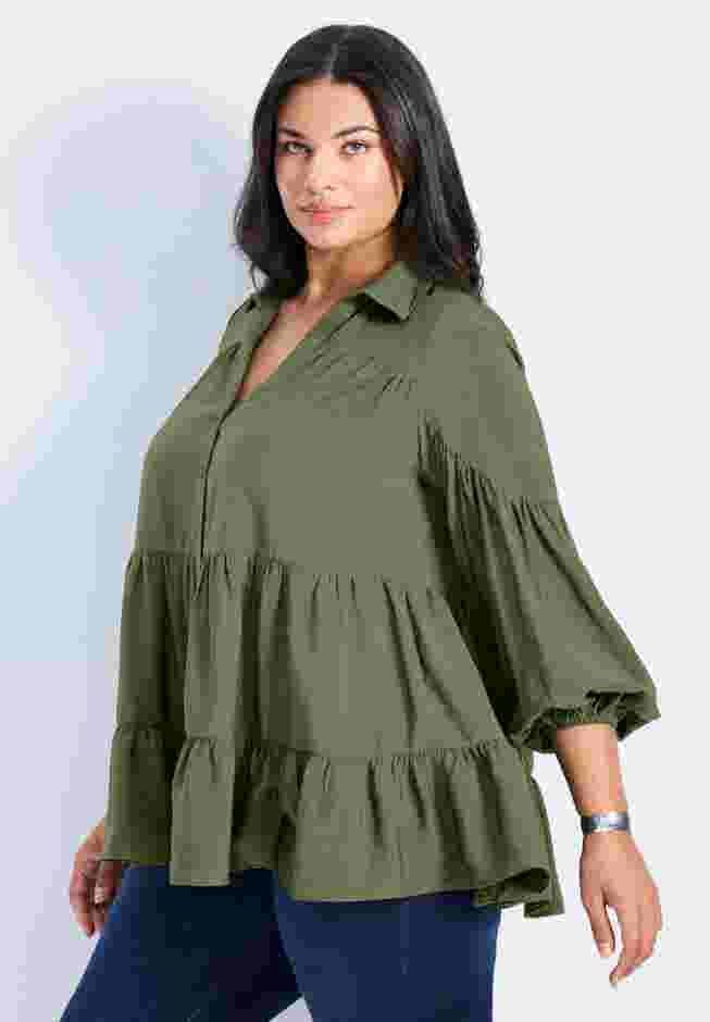 Amari Tiered Tunic Shirt image number 2