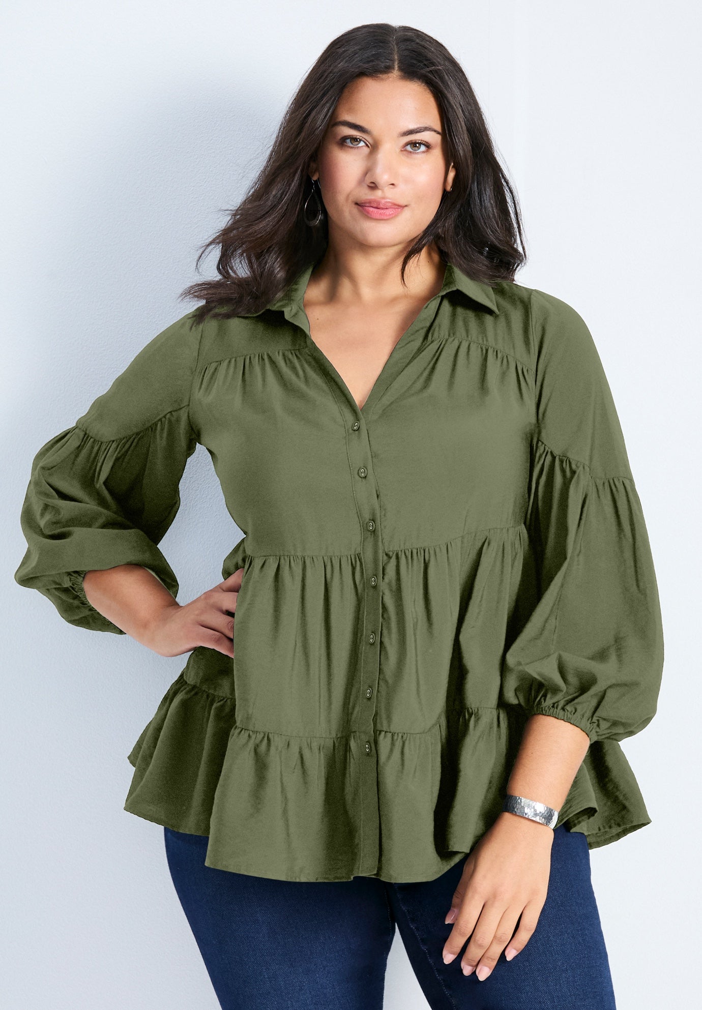 Amari Tiered Tunic Shirt image number 0