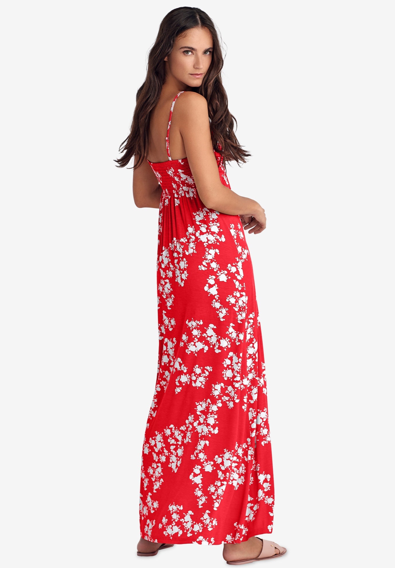 Stretch Knit Surplice Tank Maxi Dress image number 1