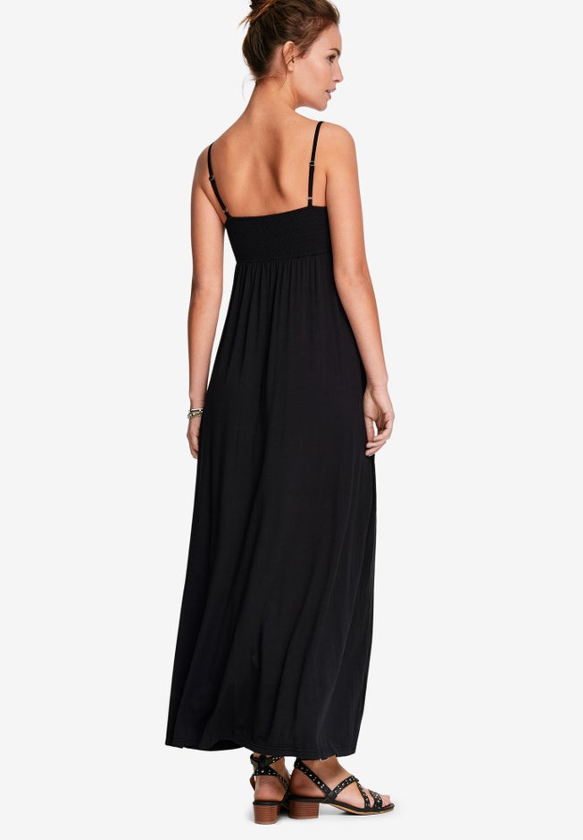Stretch Knit Surplice Tank Maxi Dress image number 1