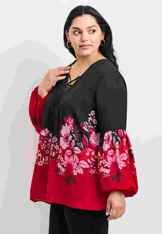 Tamlyn Lace Up Print Top image number 2