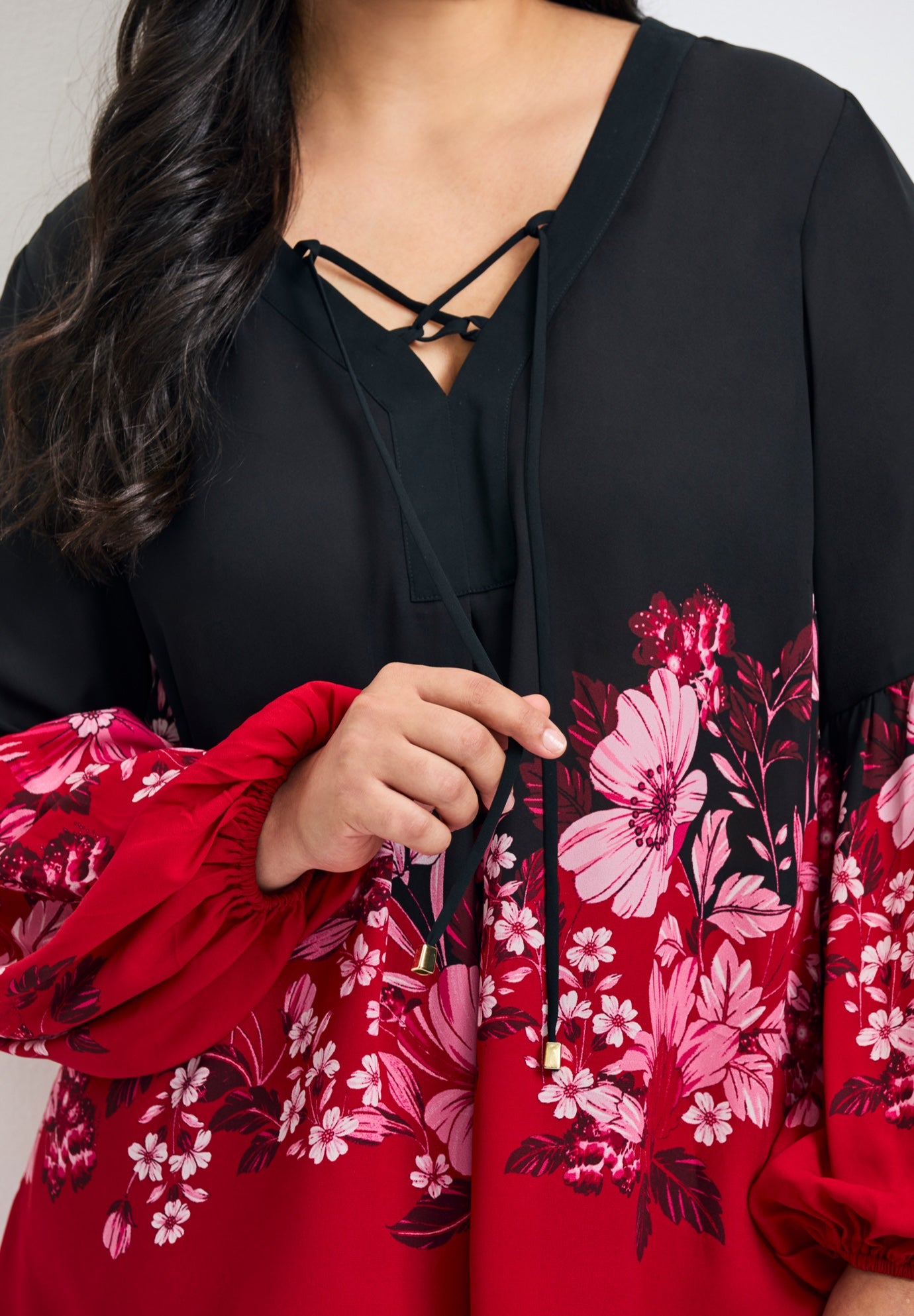 Tamlyn Lace Up Print Top image number 3