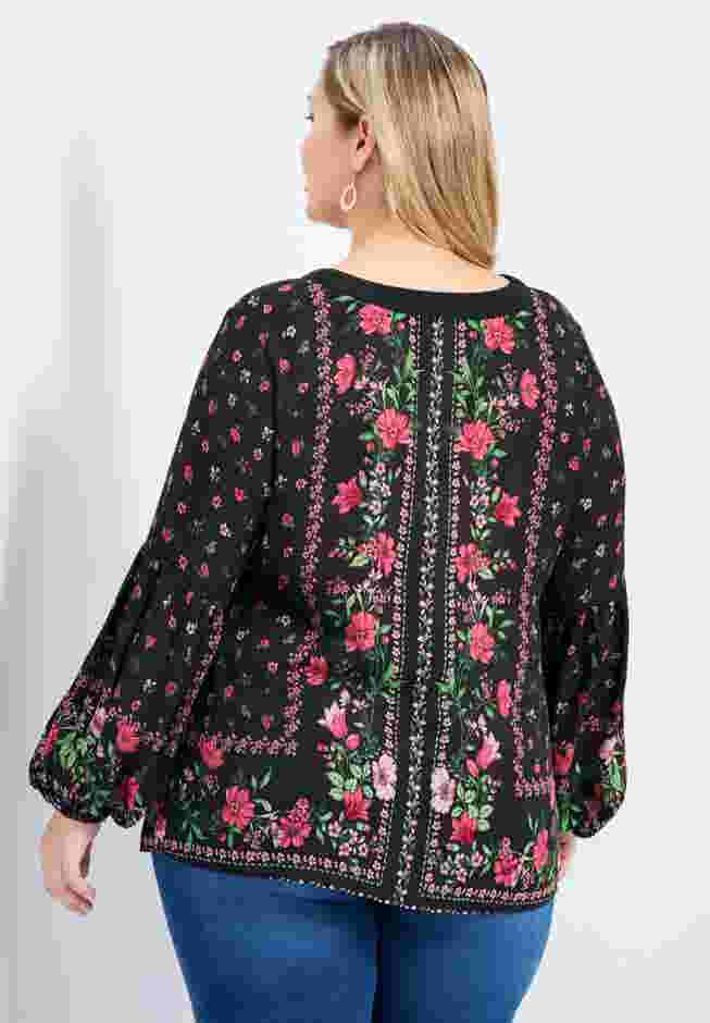 Tamlyn Lace Up Print Top image number 1