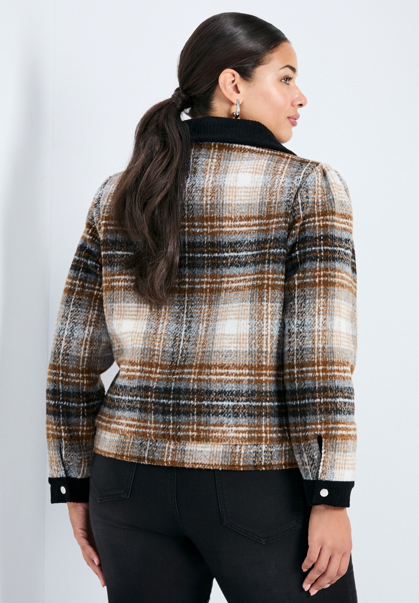 Joss Plaid Cropped Jacket image number 1