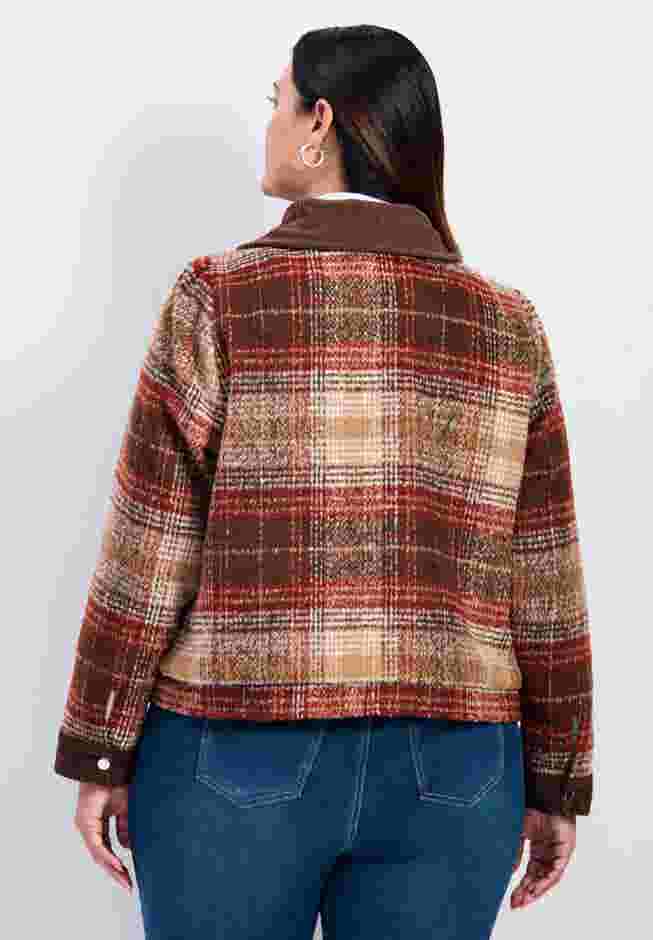 Joss Plaid Cropped Jacket image number 1