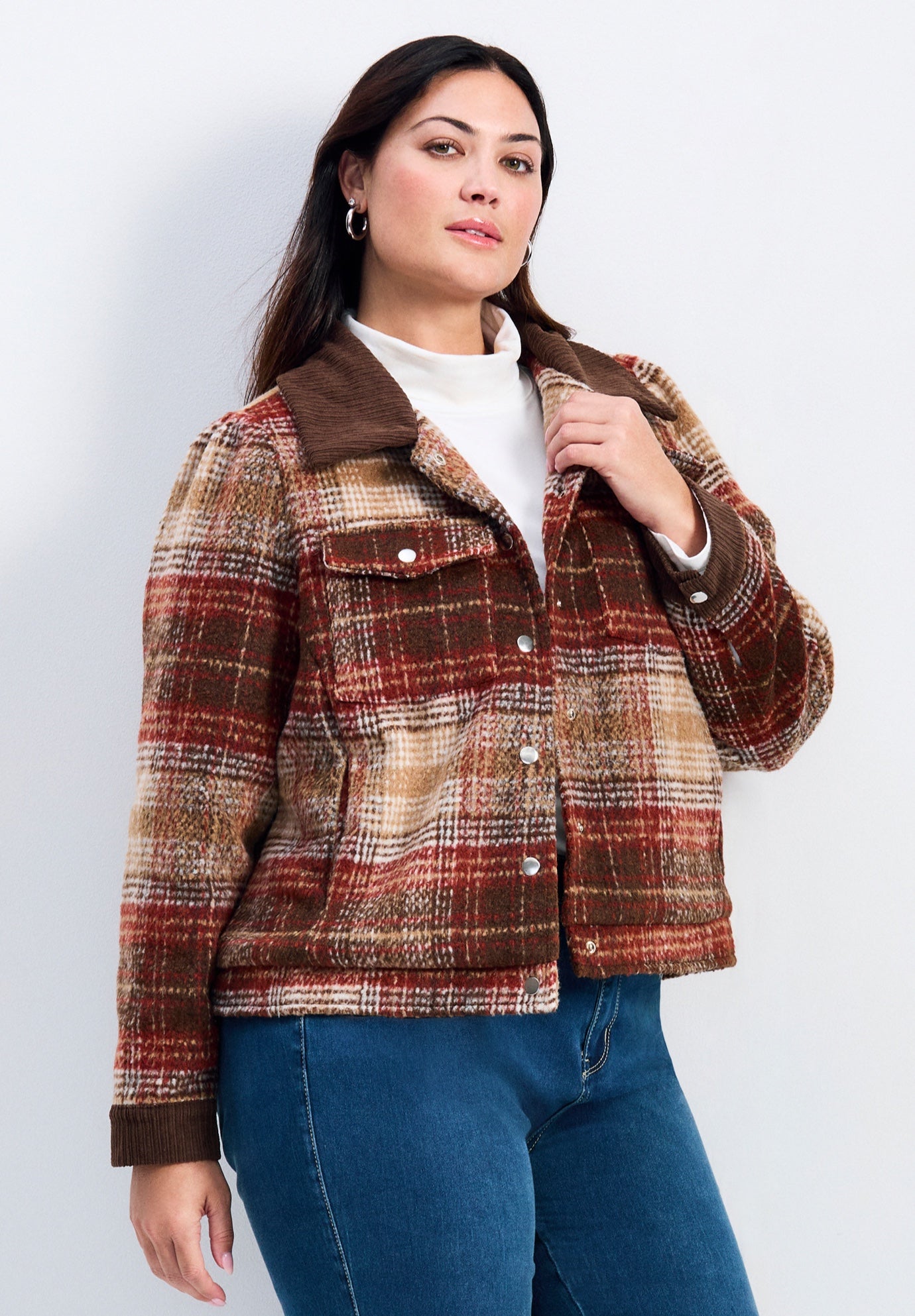 Joss Plaid Cropped Jacket image number 0