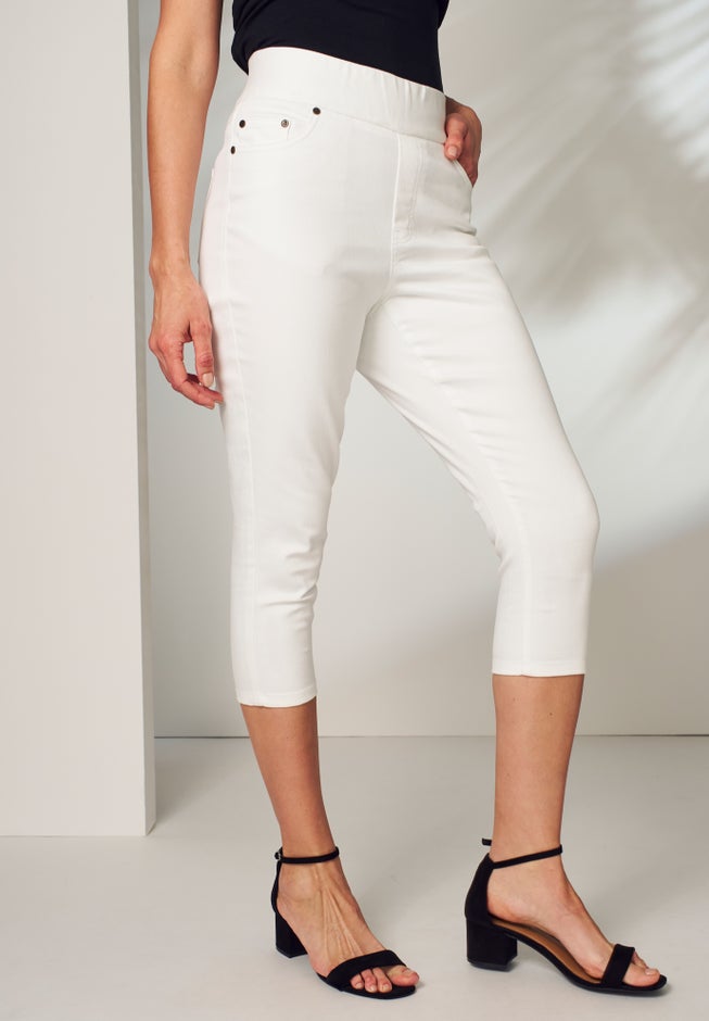 Comfort Waist Stretch Denim Capris image number 1