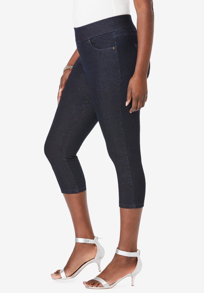 Comfort Waist Stretch Denim Capris image number 3