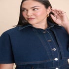 Denim Cape Detail Dress image number null