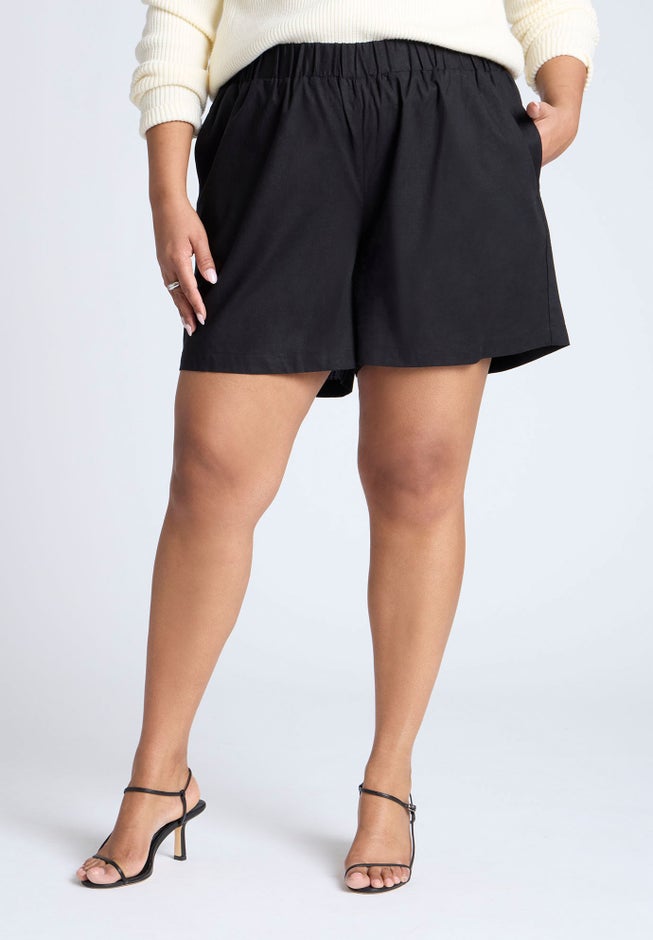 Easy Pull On Linen Blend Short image number 1