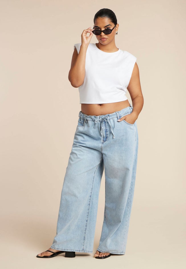 Drawstring Waist Lightweight Jean image number 3