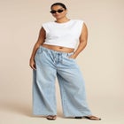 Drawstring Waist Lightweight Jean image number null