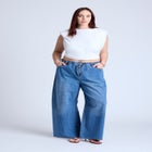 Loose Drawstring Waist Jean image number null