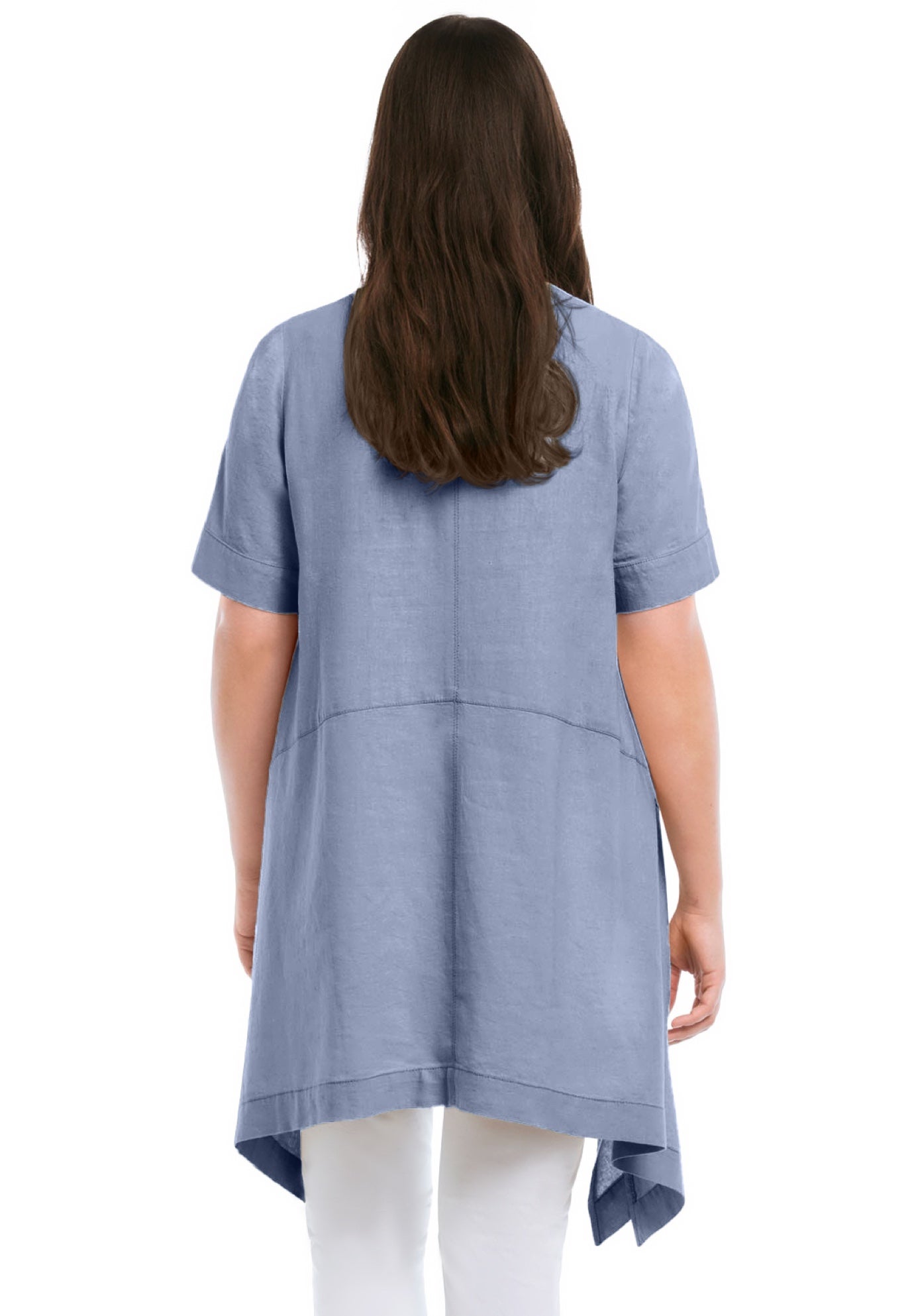 Linen-Blend Hanky Hem Tunic image number 1