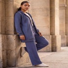 Ellos Studio French Terry Wide Leg Drawstring Elastic Waistband Sweatpants image number 1