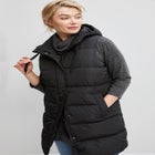 Long Hooded Puffer Vest image number null