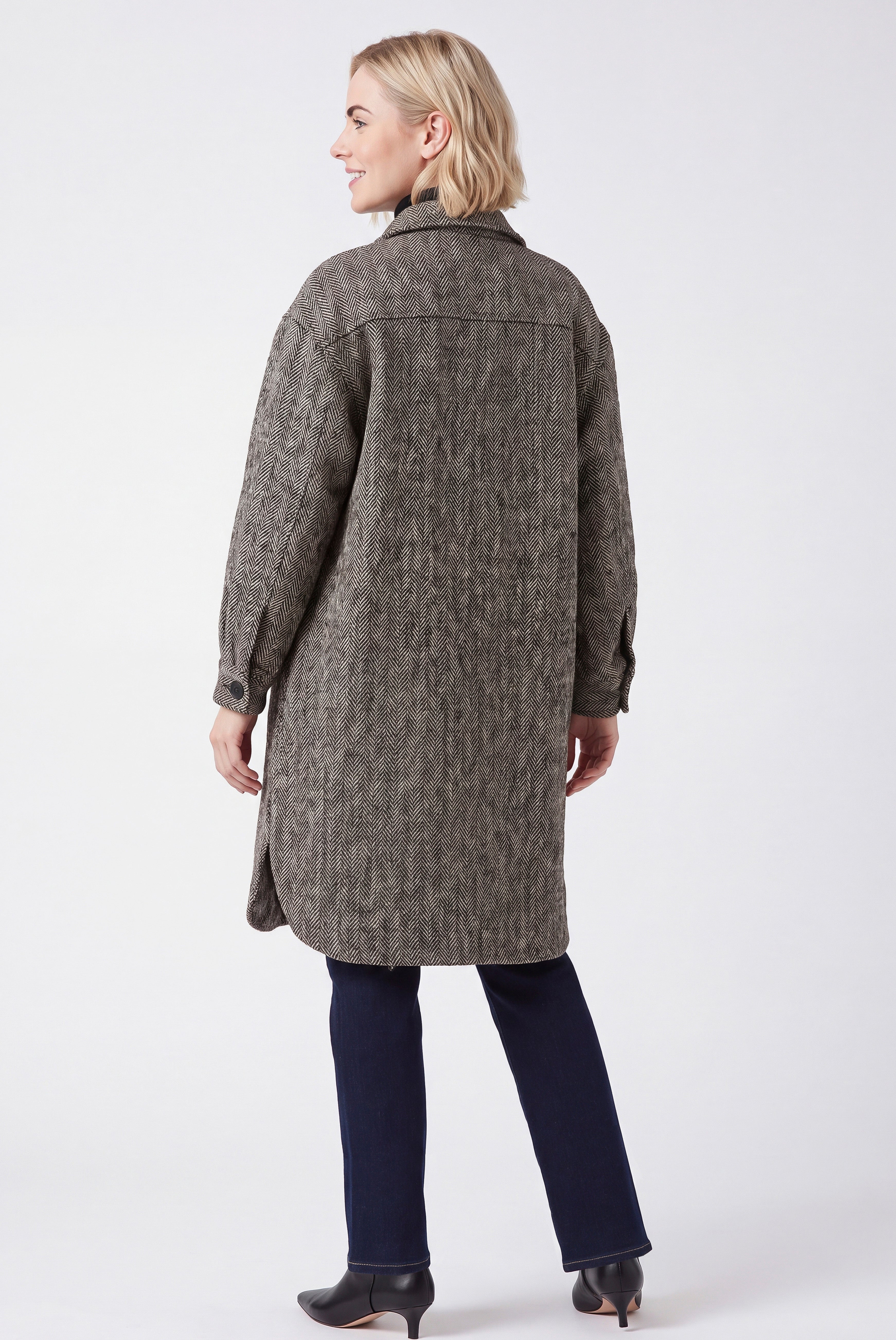 Button Front Long Shirt Jacket image number 1