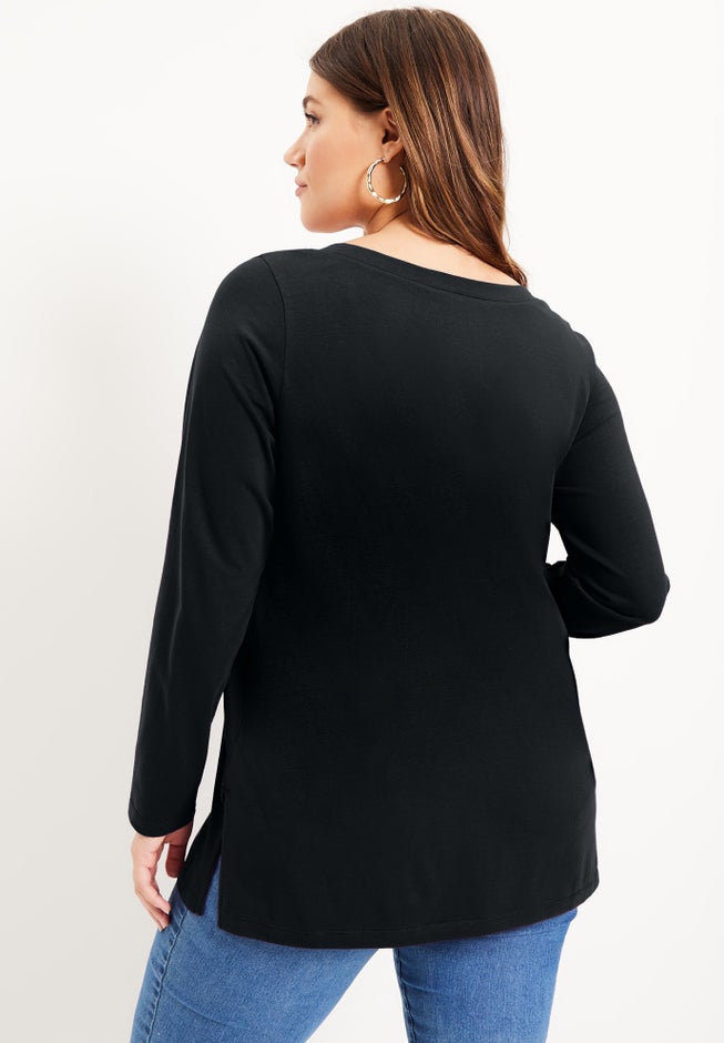 Long-Sleeve V-Neck One + Only Tunic image number 1