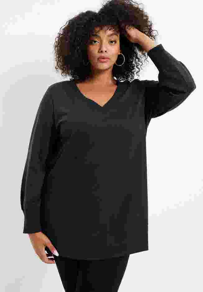 V-Neck French Terry Sweatshirt image number 1
