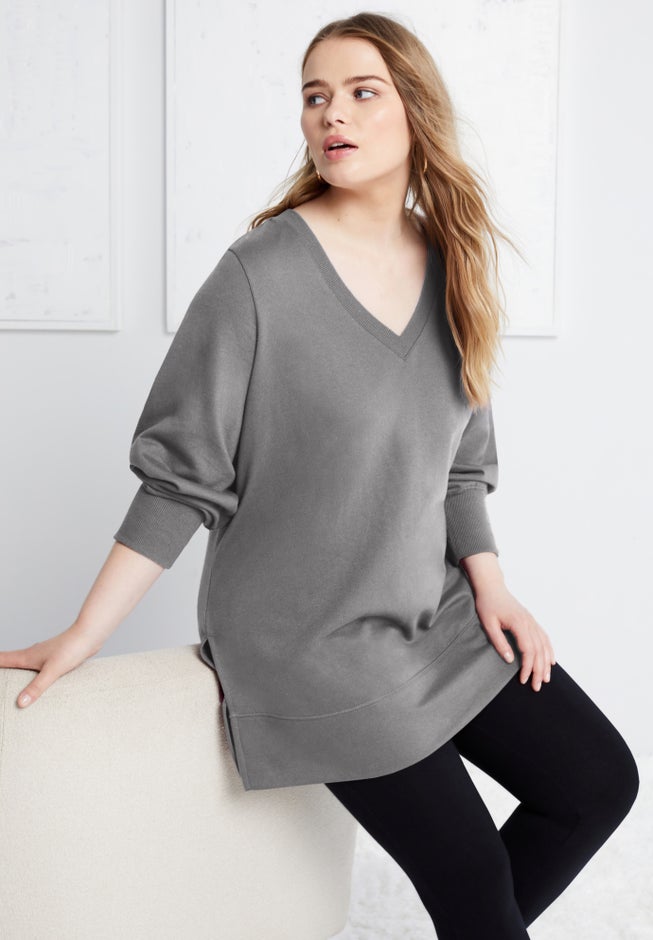 V-Neck French Terry Sweatshirt image number 0