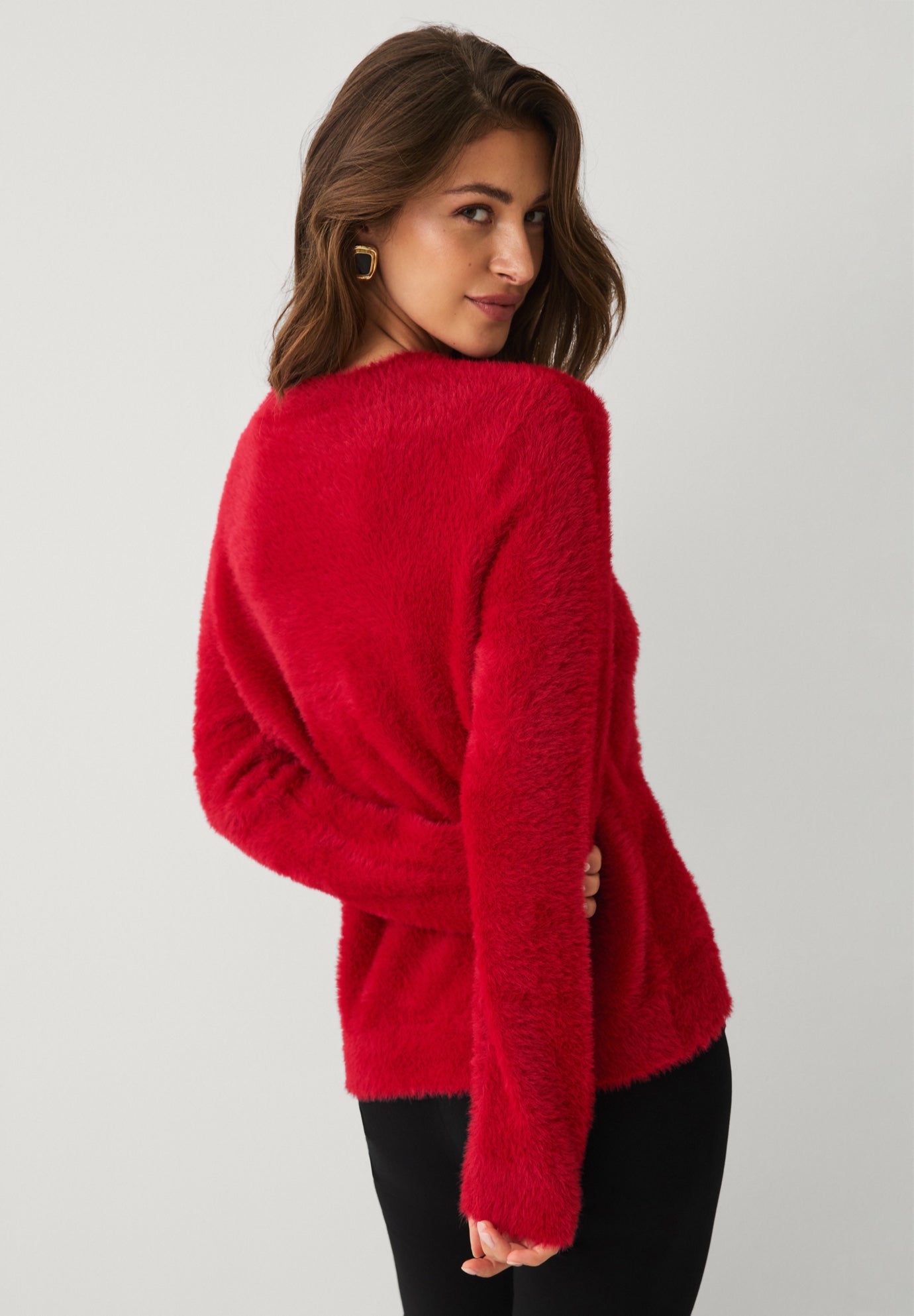 Embellished Eyelash Pullover Sweater image number 1