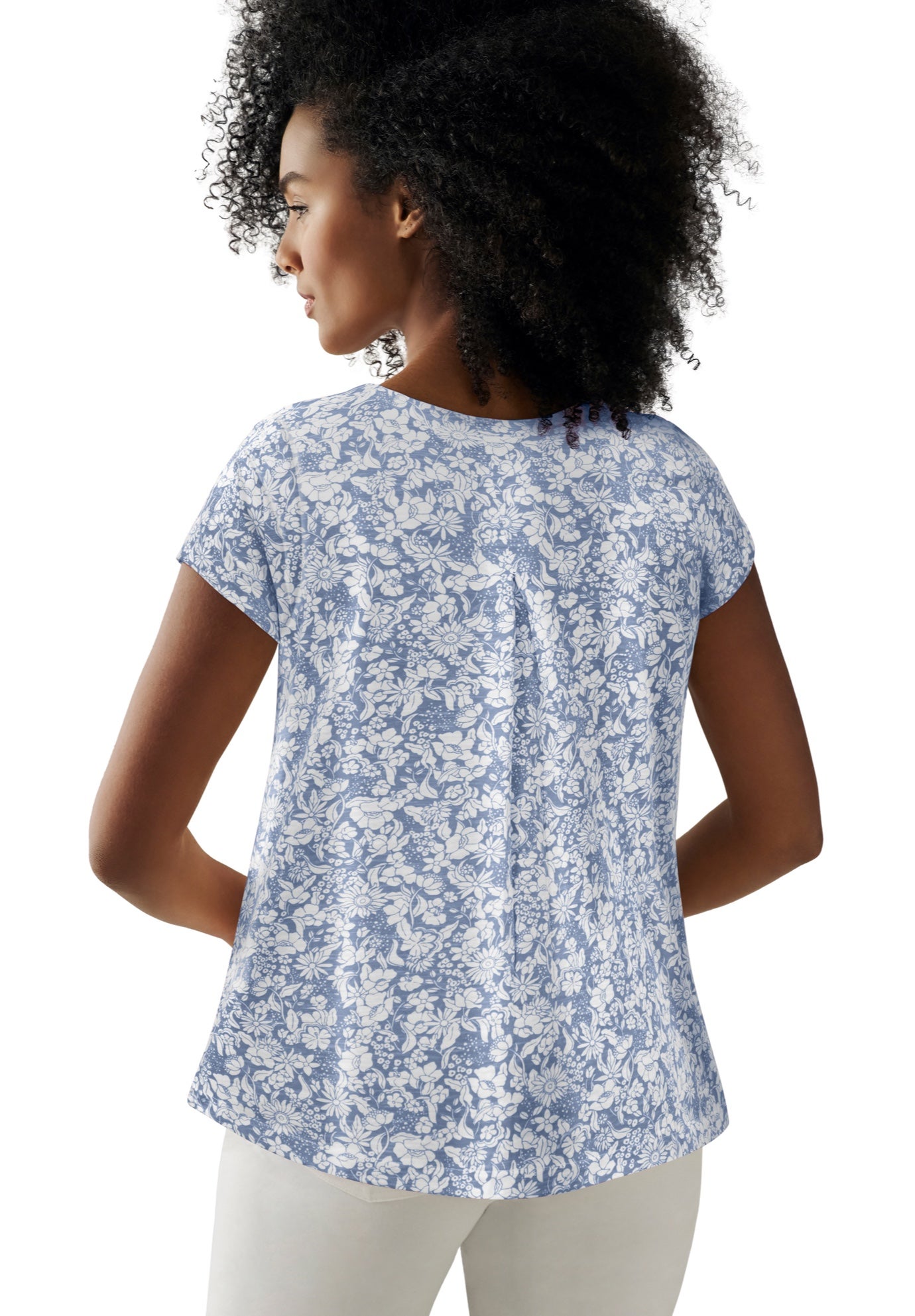 Cotton Jersey Slub Cap Sleeve Trapeze Tee image number 1