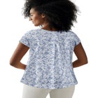 Cotton Jersey Slub Cap Sleeve Trapeze Tee image number null