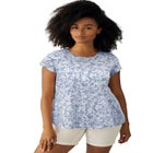 Cotton Jersey Slub Cap Sleeve Trapeze Tee image number null