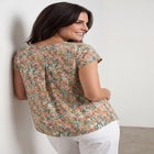 Cotton Jersey Slub Cap Sleeve Trapeze Tee image number null