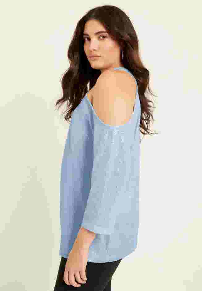 Sequin One-Shoulder Top image number 2