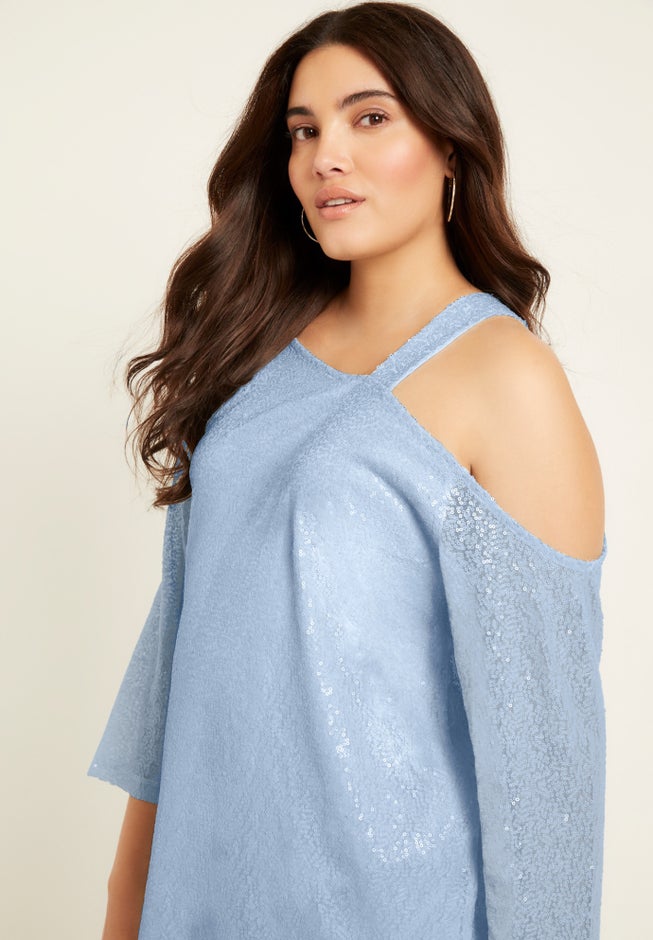 Sequin One-Shoulder Top image number 3